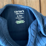 Navy Ribbed Long Sleeve Onesie | Carter's