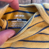 Yellow Stripe Onesie | 0-3 mo | Carter's