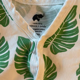 Organic Tropical Leaf Zip Up Pajama | 0-3 mo | Monica + Andy