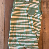 Green Stripe Romper | 3-6 mo | PL Baby