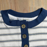 Striped Short Sleeve Henley | Rachel Zoe