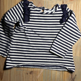 Striped Ruffle Shoulder Long Sleeve | Jillian's