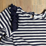 Striped Ruffle Shoulder Long Sleeve | Jillian's