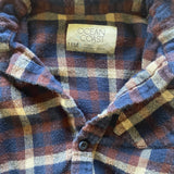 Plaid Button Up Long Sleeve Onesie | Ocean Coast
