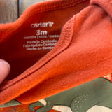 Orange Dinosaur Onesie | 0-3 mo | Carter's