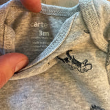 Grey Dino Onesie | 0-3 mo | Carter's