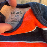 Red & Blue Stripe Onesie | 0-3 mo | Carter's