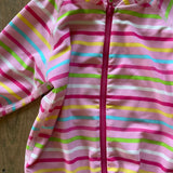 Striped Zip Up Swim Romper