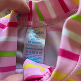 Striped Zip Up Swim Romper