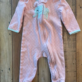 Pink Elephant Zip Up Pajama | 6-9 mo | Carter's