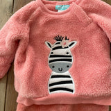Pink Fuzzy Sweatshirt Set | 6-9 mo | Pekkle