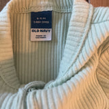Green Ribbed Zip Up Pajama | 6-9 mo | Old Navy