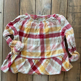 Plaid Off Shoulder Long Sleeve | 6-9 months | First Impressions