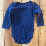 Deep Blue Long Sleeve Onesie | 6-9 mo | Chick Pea