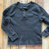 Dark Grey Waffle Henley | Old Navy