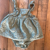 Green Moss Ruffle Romper | 3-6 mo | Carter's