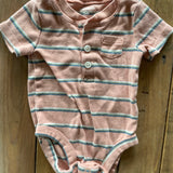 Peach Stripe Henley | 0-3 mo | Carter's