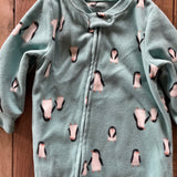 Teal Penguin Zip Up Pajama | 9-12 mo | Carter's
