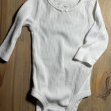 White Ribbed Long Sleeve Onesie | Carter's