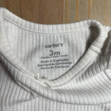 White Ribbed Long Sleeve Onesie | Carter's