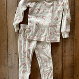 Organic Candy Cane Pajama Set | 2T | Rabbit + Bear