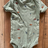 Green Moss Dino Onesie | 12-18 mo | Carter's