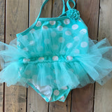 Blue Tutu Polka Dot Swimsuit