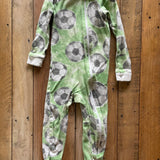 Soccer Ball Zip Up Pajama | 12-18 mo | Burt's Bees