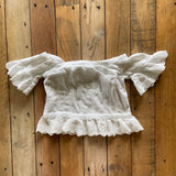 White Off Shoulder Ruffled Top| 12-18 mo