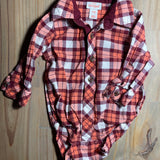 Plaid Long Sleeve Button Up Onesie | Cat & Jack