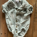 Green Button Up Romper | 3-6 mo | Rachel Zoe