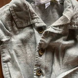 Green Button Up Romper | 3-6 mo | Rachel Zoe