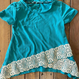 Teal and Lace Short Sleeve | One Step Up