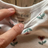 Organic Flower Heart Onesie | 3-6 mo | Rabbit + Bear