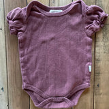 Organic Purple Onesie | 3-6 mo | Rabbit + Bear