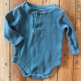 Blue Thermal Henley Onesie | 3-6 mo | Garanimals