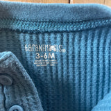 Blue Thermal Henley Onesie | 3-6 mo | Garanimals