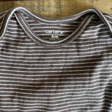 Dark Brown Stripes Short Sleeve Onesie | Carter's