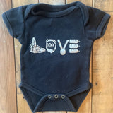 Black LOVE Onesie | 6-9 mo