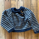 Blue Striped Knitted Sweater | 9-12 mo