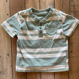 Green & White Stripe T-Shirt | 9-12 | Wonder Nation