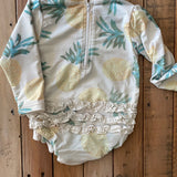 Pineapple Ruffles Zip Up One Piece