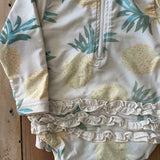 Pineapple Ruffles Zip Up One Piece
