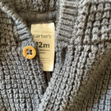 Blue Knit Hoodie Sweater | 9-12 mo | Carter's