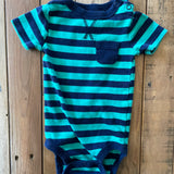 Green & Blue Stripe Onesie | 9-12 mo | Carter's