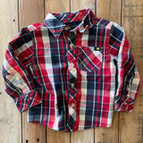 Plaid Long Sleeve Shirt | 9-12 mo | Lucky Brand