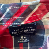 Plaid Long Sleeve Shirt | 9-12 mo | Lucky Brand