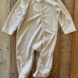 Cream Ribbed Button Up Pajama | 6-9 mo