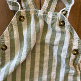 Green & White Stripe Overalls | 6-9 mo | Carter's