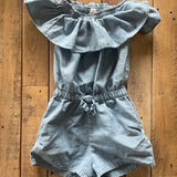 Off-the-Shoulder Denim Romper | JCrew